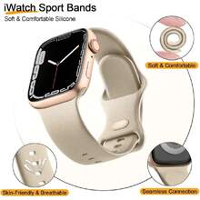 3 Piezas silicona líquida Correas compatible con Apple Watch Band 38mm 40mm 44mm 41mm 42mm 45mm 46mm 49mm, correas de repuesto suaves compatibles con  SE Series 10 9 8 7 6 5 4 3 2 1 Ultra 2 Ultra,37492384 - Multicolor - Ver 6