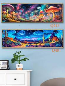 5D DIY钻石画套装，超大尺寸90x30厘米全钻圆形钻石工艺艺术套装，适合成人，最佳家居墙面装饰艺术品，理想的圣诞节和万圣节减压礼物 - 駝色 - 查看 20