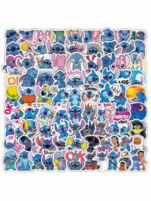 500pcs Disney Sticker Roll, 10 Styles, Fun Movie Cartoon Stickers, Stitch Party Favors, Water Bottle Vinyl Stickers (500pcs/Roll) - Blue - View 14