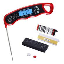 High Digital Grill Thermometer -58 To 572°F, IP65 Waterproof,  Fast Measurement, 180° Foldable Probe With Backlight & Magnetic Back For Cooking And BBQ - Red - View 1