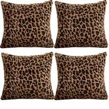 1PC/2PCS/4PCS Farmhouse Leopard Pillow Cover - Double Sided Cheetah Print Textured Cover | Stylish Accent For Couch, Chair & Living Room Decor | Modern Wild Animal Theme Home Refresh (Insert Not Included) - Multicolor - View 7