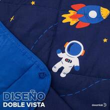 Dreamlab Edredón Ligero Infantil Reversible Hipoalergénico. Colcha Rellena de Microfibra Suave. Diseño para niño niña o bebé. 1 Pieza. Espacio Astronauta Azul Individual/Matrimonial 195 x 223cm - Naranja - Ver 5