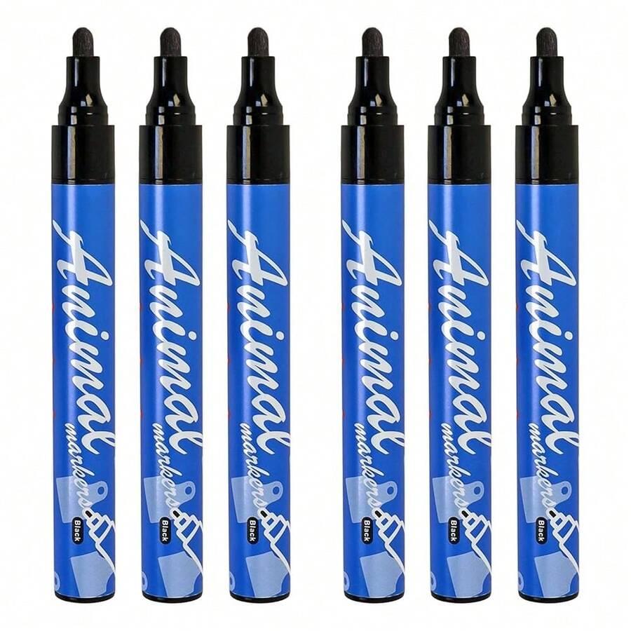 6 Pcs Ear Tag MarFKing Pen, With Special Ink Penetrates Into Cattle Goat Sheep Cow Pigs Livestock Ear Tags, Long Lasting Not Fading - Economical6PCS - View 1