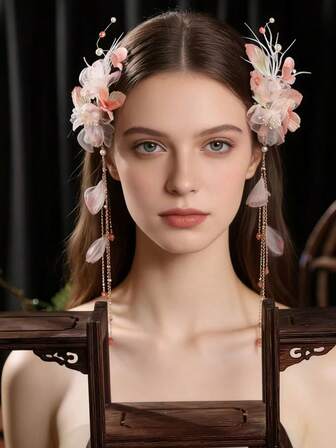 2 st Pärl Tofs Brudhårspänne Hårnål Huvudbonad