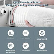 Tubo de extensión de conducto telescópico Flexible, manguera de escape de aire acondicionado, accesorios de ventilación para aire acondicionadoóvil, 130/150mm JVJQ - Universal - Ver 3