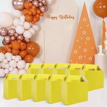 24Pack Yellow Party Favor Treat Box Packs, 7 * 3.5 * 6.6 Inch Goodie Box With Handles, Goodie Boxes, Candy Box,Gable Gift Boxes For Party, Ba By Shower, Birthday,1Count(Packof24),Yellow - Yellow - View 10