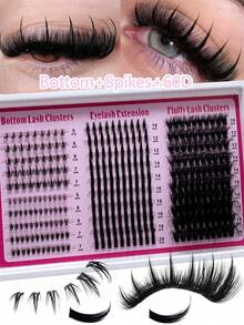 305pcs/295pcs/285pcs/275pcs/265pcs 4 IN 1 Lash Clusters 200D/160D/120D/100D80D/60D Long 6-20mm Lash Spikes Lower Eyelashes Reusable Bottom Lashes Eyelash Clusters Volume Individual Lashes DIY Spiky Lash Extension Manga Cluster Eyelash Extensions Mink Strips Lashes Thick - DD - Xem 9