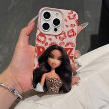 Funda de teléfono: Sexy  con estampado de leopardo, cabello ondulado, labios rojos calientes, diseño creativo, funda de teléfono adecuada para iPhone 17 16e 16 15 14 13 12 11 Pro Max Air X XR XSMAX 8 7 Plus, cubierta trasera suave a prueba de golpes, regalo para parejas - Color mixto 1 - Ver 4