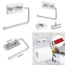 XISH Fdit Portarrollos de Acero Inoxidable 304 Soporte para Papel de Cocina/Baño Instalación con Adhesivo o Tornillos Resistente a la Humedad y Óxido Diseño Moderno Color Plateado - Plateado - Ver 8