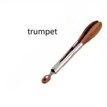 Wooden Kitchen Cooking Tongs, With Wooden & Stainless Steel Anti-Spill Walnut Salad Tongs, BBQ Tongs - Coffee Brown - View 9