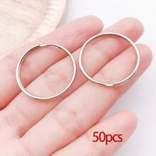 5/50个龙虾爪扣，锌合金旋转弹簧钩带钥匙圈，龙虾钥匙扣，适用于挂绳、手提包、钱包、DIY工艺品和珠宝制作 - 銀色 - 查看 24