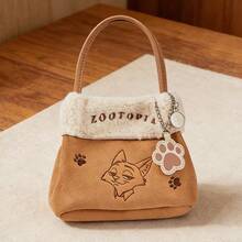 Miniso Zootopia Series Dual-Style Plush Patchwork Crossbody Bags (Nick & Judy), Unique Character Design Meets Soft Plush, Cater To Various Style Preferences For Outings(1pc) - Multicolor - View 3