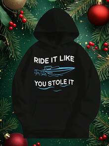 Boat Boating Captain220g, Soft Fabric Pullover With Playful Graphic Design, Hine Washable Casual Sportswear For Men And Women, Boating Rel,  Casualwear, Stylish Pullover, Durable M_985 - 黑色13 - 查看 1