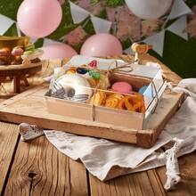 50 piezas Juego de cajas de papel para charcutería de 7x5 pulgadas con tapas transparentes - Cajas apilables y portátiles para regalos de postres y aperitivos, suministros para fiestas - 50 Marrón - Ver 5