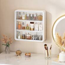 1 pieza Caja ciega de almacenamiento de cosméticos blanca, caja de almacenamiento montada en la pared caja ciega, soporte de exhibición de figuras de acción - Blanco - Ver 9