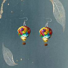 2D flat elegant and cute balloon pendant earrings - holiday themed lightweight party accessories - daily and party wear, Christmas gifts - suitable for all seasons - Multicolor - Ver 4