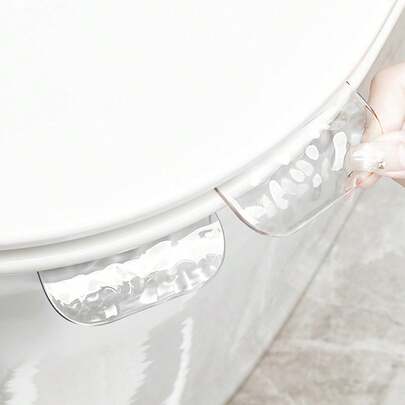 1/2个装马桶座增高器，自粘式马桶座升降把手，粘性马桶座升降夹，避免接触马桶盖把手，适用于办公室、家庭、酒店等场所的马桶升降工具。浴室装饰、浴室用品、浴室配件。