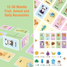Pocket-Size Flash Cards For Toddlers, Educational Learning , Body Animal Food Fruit Cards, Ages 2-6, Montessori Preschool Learning Toys For Kindergarten - 蔬菜 - 查看 3