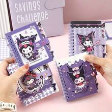 Sanrio 1 Book/Snario Kuromi Square Classification Coil Book Cute Cartoon Separated Magnetic Buckle Notebook Gift 65 Pages (Random Style) - Multicolor - View 6