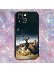 Étui de téléphone compatible avec l'art de Francisco d'Espagne pour 16, 15, 14, 13, 12, 11 Plus, Pro Max, XS, X, XR, SE, Mini, 8, 7, en silicone souple noir. Étui compatible avec les modèles 17, 17 Pro et 17 Pro Max - Z4 - Voir 4
