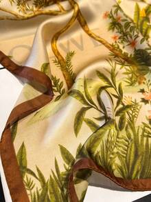 1pc Elegant Floral Print 70cm Silk-Like Small Square Scarf, Women Fashion Versatile Headband, Waistband, Decoration Scarf, Suitable For Daily Wear - Multicolor - View 3