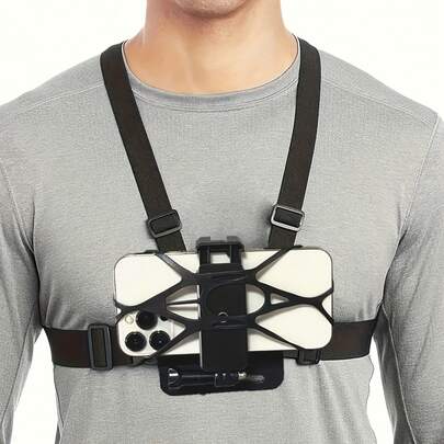 Dây đeo ngực đa năng, dây đeo máy ảnh thể thao đa dụng, phù hợp cho hoạt động ngoài trời và phát trực tiếp, được thiết kế đặc biệt cho máy ảnh hành động, phụ kiện gắn kết, phù hợp cho quay phim góc nhìn thứ nhất, bao gồm giá đỡ điện thoại tương thích với iPhone 17, lý tưởng cho câu cá và du lịch.