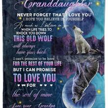 Wolfs Blanket Xmas Gift For Granddaughter Love Grandpa Fce Sherpa Blankets - 款式 - 查看 1
