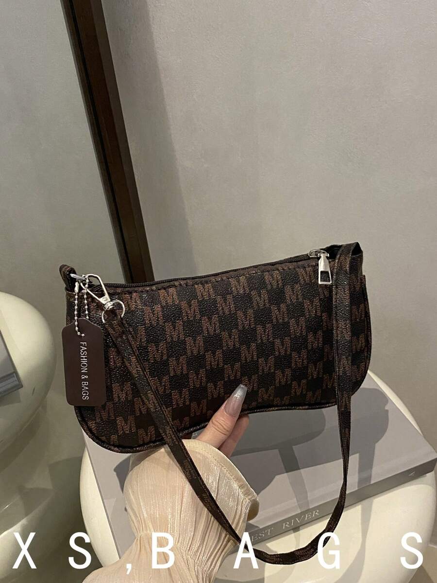 2026 New Fashionable Versatile Textured Chain Shoulder Bag Underarm Handbag For Women - Coffee - View 1
