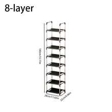 单排鞋架，金属管和无纺布材质，需自行组装，节省空间，防尘，适用于家庭/办公室 - 彩色 - 查看 17