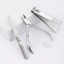 3pcs Professional Manicure Care Set, Includes Cuticle Nipper, Nail Clipper, Nail File - Made Of Stainless Steel, Suitable For Salon And Home Nail Care, Comprehensive Nail Health Care - Multicolor - View 8