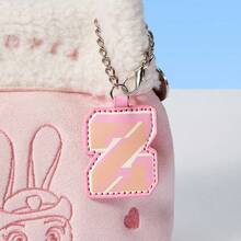 Miniso Zootopia Series Faux Fur Patchwork Crossbody Bag – Nick & Judy Dual IP Options, Adjustable Strap For All Heights, Combining Cute Design With Practical Features(1pc) - Baby Pink - View 4