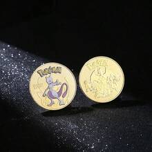 Anime Gold Plated Gold Coin Game Commemorative Coin Mewtwo Charizard Gold Coin Game Collection Children Gift - Multicolor - View 9