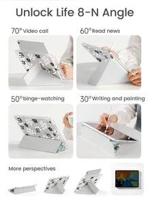 1pc Cute Cartoon Daisy Dual-Sided Acrylic Transparent Crystal Back Cover, Shock-Resistant , Compatible With Ipad 7th, 8th And 10th Generation (10.2 Inch). It Has A Built-In Pen Slot And Supports Sleep/Wake Function. An Ideal Gift For Halloween And New Year. - Multicolor - View 6