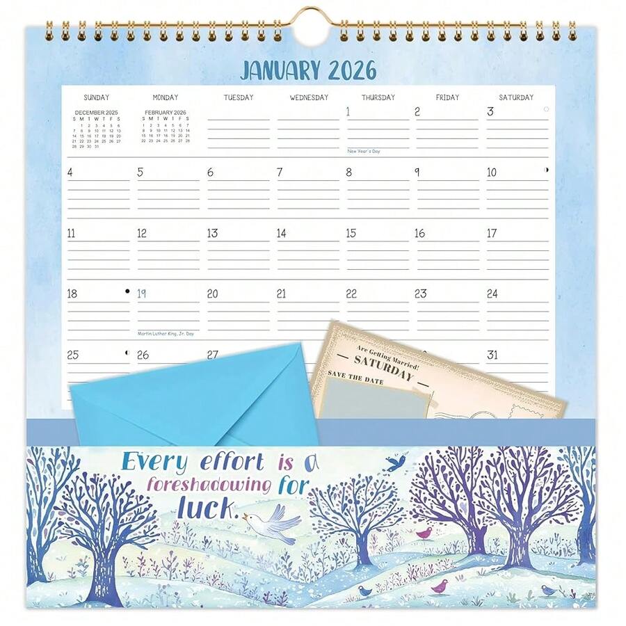 2026 Wall Calendar - 2026 Calendar With Pockets, 12\ X 12\, Jan. 2026 ...