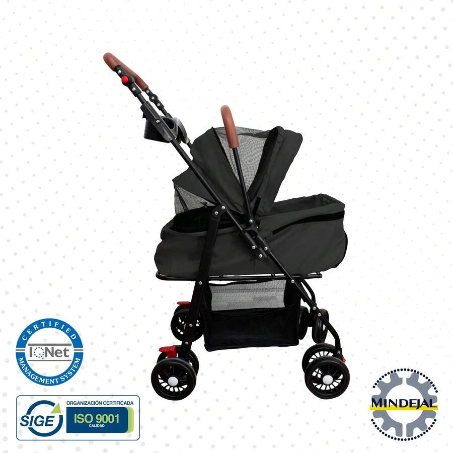 Carreola Cochecito Plegable Para Mascotas Con Capazo Carrito - Azul oscuro - Ver 1