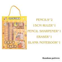 Bộ văn phòng phẩm hoạt hình 3D 6 món gồm bút chì, hình chuột lang nước, tẩy và thước kẻ, quà tặng học tập, ngày Valentine và các ngày lễ khác. Hộp quà văn phòng phẩm, quà tặng tựu trường. - Nhiều màu - Xem 2