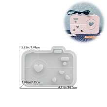 DIY粘土模具相机造型装饰摆件，石膏树脂浇铸硅胶模具，适用于情人节礼物、DIY家居装饰工艺品、手工礼品和桌面装饰模具 - 白色 - 查看 10