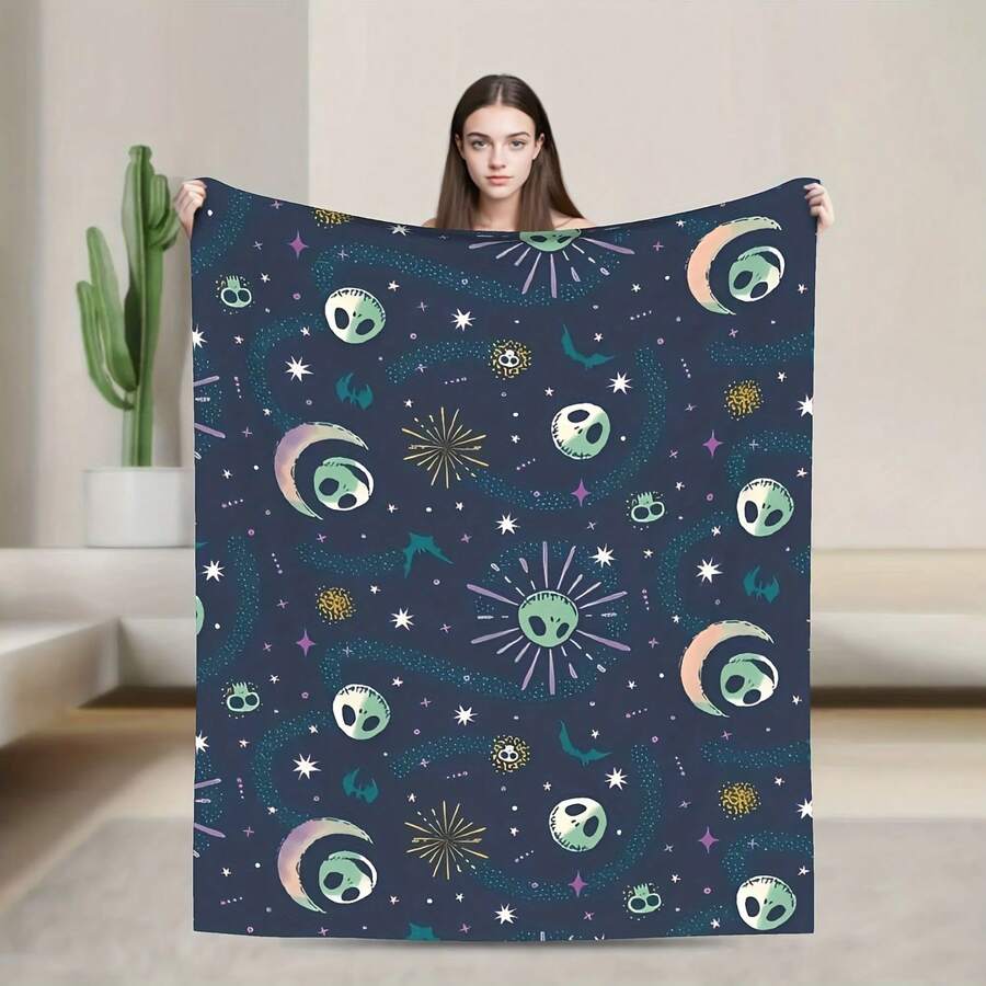 Warm Blankets Airplane Travel Nightmare Before Christmas Jack Bedding Throws Flannel Bedspread For Sofa Bed Sofa Bed Cover - Phong cách 4 - Xem 1