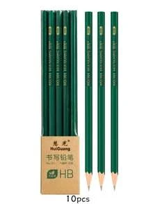 5pcs Classic Green Hexagonal Wooden Pencils, Student Exam Back To School Stationery, 2B HB 2B Exam Pencils, Answer Sheet Writing Drawing Supplies