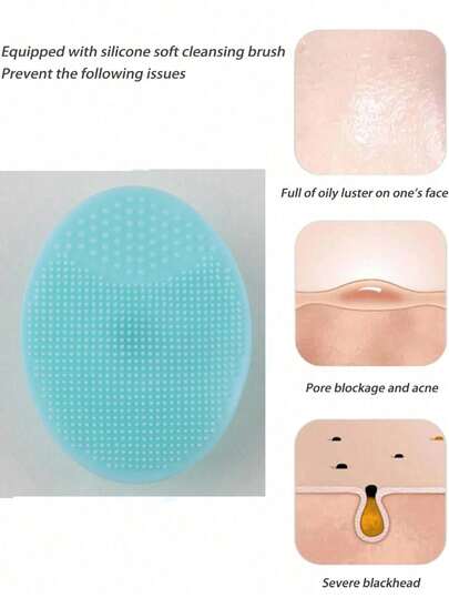 1/2/3/5 Piezas Juego de Cepillos de Limpieza Facial de Silicona con Crema Exfoliante, Limpieza Profunda, Cerdas Suaves, Elimina Eficazmente los Puntos Negros y Blancos. Cepillo de Limpieza Facial y Cuero Cabelludo de Silicona, Cómodo y Suave, Masajea el Cuero Cabelludo, Limpia la Suciedad, Hecho con Materiales Aptos para Bebés y Embarazadas.