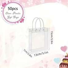 5/10/50pcs Transparent Reusable Plastic Bags, Suitable For Holiday Parties, Party Favors, Cosmetics, Flowers, Small Business Supplies, Shopping And Anniversaries - Gift Bag - View 9