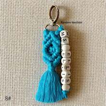 1pc Customized Braided Tassel Name Keychain, Personalized Boho Bag Charm, Wedding Gift, Bridesmaid Gift, Valentine's Day Gift