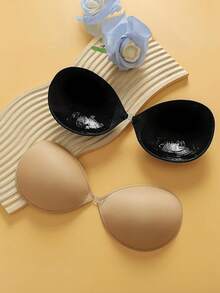 1/2 Pairs Women's Bio-Adhesive Invisible Breast Pads - Thickened Push-Up Lift Enhancer, Fuller Bust Line, Self-Adhesive Anti-Slip, Ideal For Bridal Lingerie & Invisible Undergarments