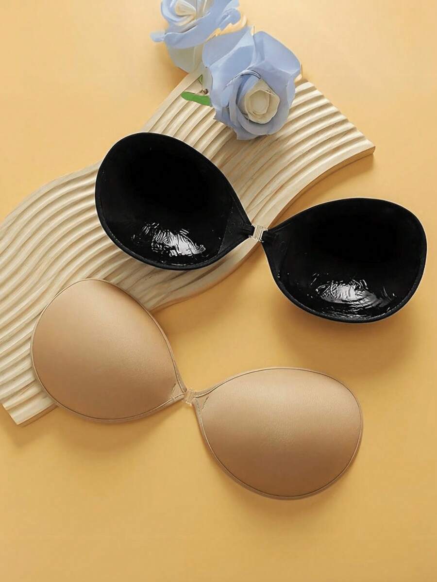 1/2 Pairs Women's Bio-Adhesive Invisible Breast Pads - Thickened Push-Up Lift Enhancer, Fuller Bust Line, Self-Adhesive Anti-Slip, Ideal For Bridal Lingerie & Invisible Undergarments