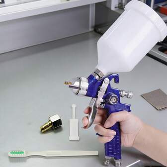 YOULUN HVLP Spray Gun With 0.8mm Nozzle Gravity Feed Air Spray Gun, Includes 125ml Capacity Cup, Suitable For Wall Painting, Car Undercoat Spraying And Repair, Furniture Surface Coating