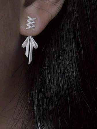 1 Pair French Romantic Ballerina Style Elegant Bow Tie Wrap Around Earrings