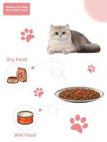 不锈钢猫粮盘套装 - 宽大轻便设计，易于清洁，经久耐用，宠物喂食餐具，适用于猫、幼犬及小型宠物，加高狗粮碗，宠物必备用品 - - - 查看 3