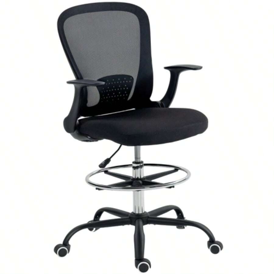 Height-Adjustable Office Chair With Adjustable Footrest And Lumbar Support, 62 X 59 X 119 Cm, Black - Black - View 1