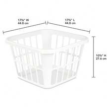 1.25bu Laundry Basket White : Plastic Clothes Hamper With Built-In Handles, Medium Size, Portable Storage - White - View 6