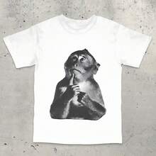Funny Monkey Shirt, Stupid Meme T-Shirt, 90s Vintage Bootleg Tee, Vintage Unisex Tshirt, Gift For Gen Z, - 白色2 - 查看 11
